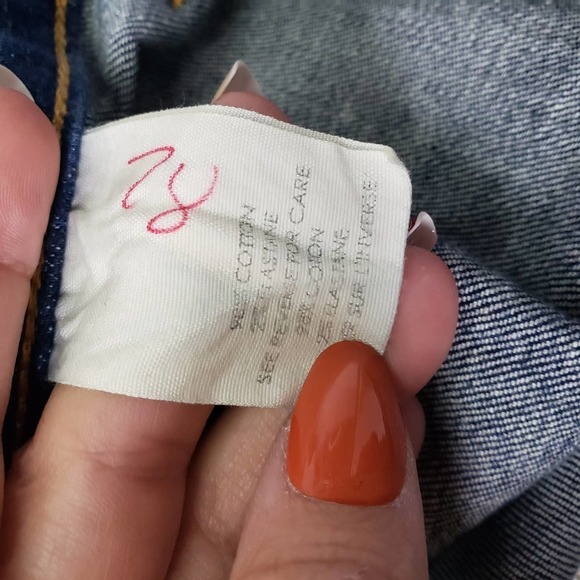 Textile Elizabeth and James Jimi Washed Dye Flare Leg Jeans 30 Blue Released Hem - Picture 10 of 11